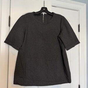 Lafayette 148 New York Charcoal Zip Detail Top